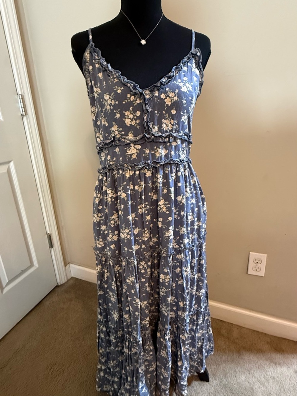 Light blue floral maxi dress